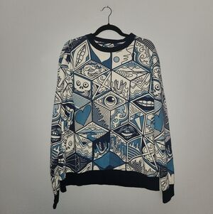 Super Massive Blue Geometric Graphic Crewneck | Large
